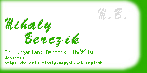 mihaly berczik business card